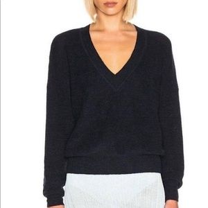 Equipment The Armory V Neck Alpaca Blend Navy Blue Sweater Size Large